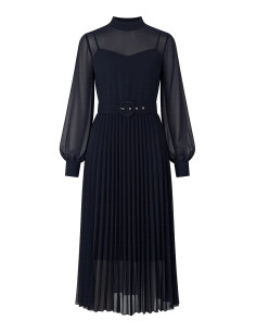 Style Cheat Angelina High Neck Pleated Dress