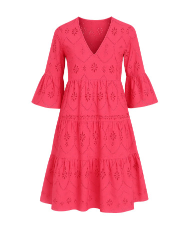Together Hot Pink Broderie Dress