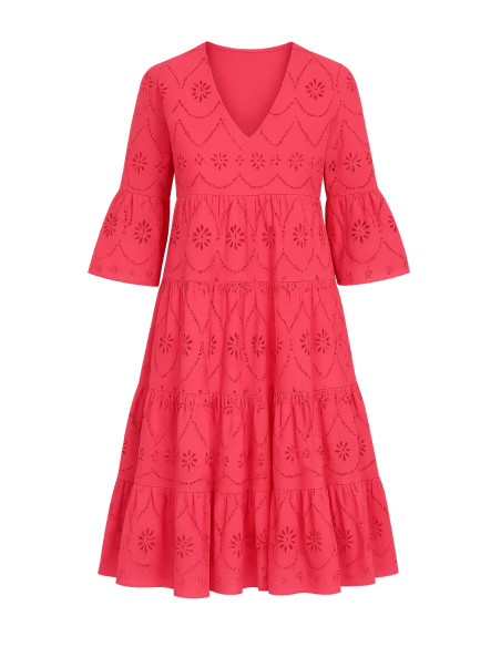 Together Hot Pink Broderie Dress