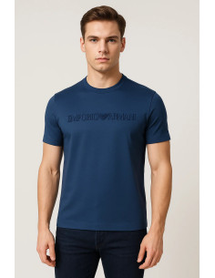 Emporio Armani Stamped Blue T-Shirt 2