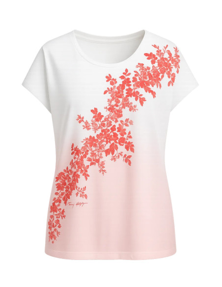 Tommy Hilfiger White & Pink Plus Size Floral Tee