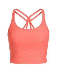 Calvin Klein Peach Womens Performance Printed Strappy-Back Tank Top
