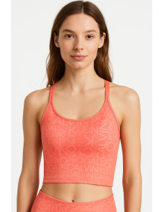 Calvin Klein Peach Womens Performance Printed Strappy-Back Tank Top 2