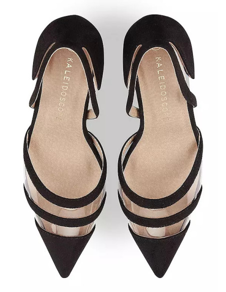 Kaleidoscope Black Perspex Court Shoes