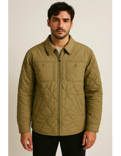 Calvin Klein Jeans Men’s Lightweight Full Zip Quilted Jacket Olive 2