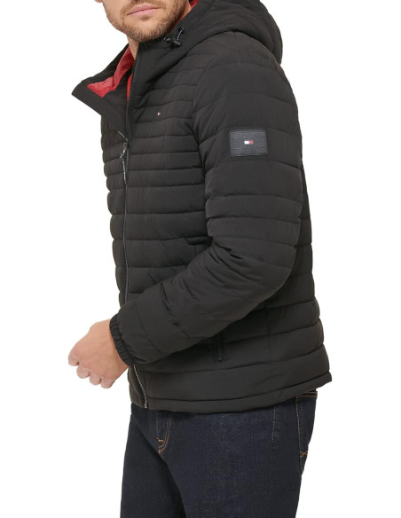 Tommy Hilfiger Men's Stretch Poly Hooded Packable Jacket