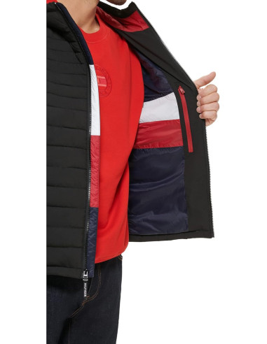 Tommy Hilfiger Men's Stretch Poly Hooded Packable Jacket