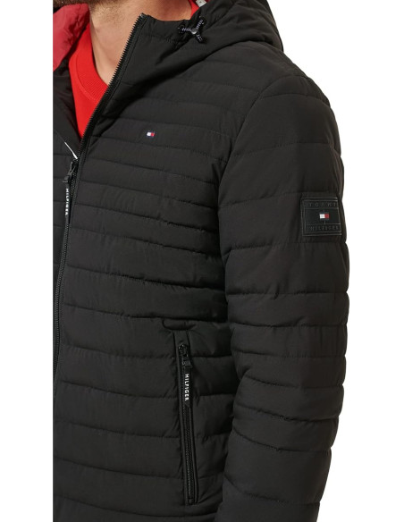 Tommy Hilfiger Men's Stretch Poly Hooded Packable Jacket