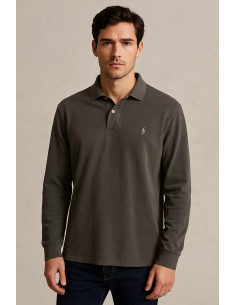 Polo Ralph Lauren Classic Fit Long Sleeve Grey Polo Shirt 2