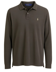 Polo Ralph Lauren Classic Fit Long Sleeve Grey Polo Shirt