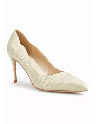 Freemans Nude Croc Court Shoes