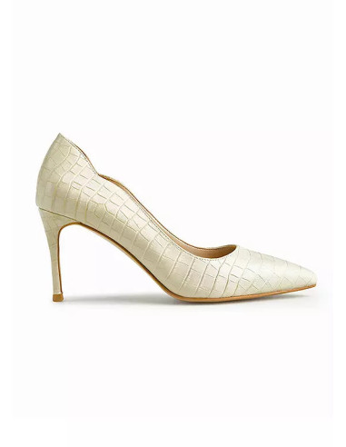 Freemans Nude Croc Court Shoes