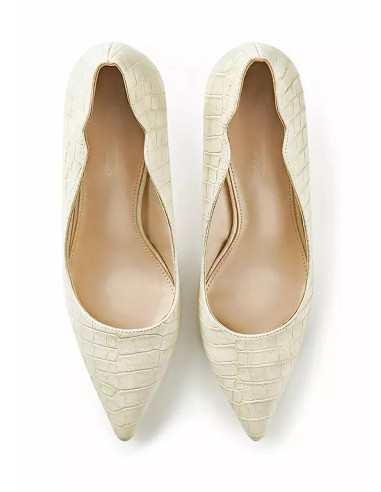 Freemans Nude Croc Court Shoes