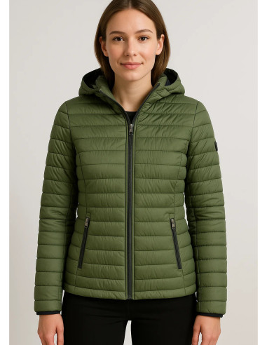 Tommy Hilfiger Women’s Lightweight Packable Puffer Jacket – Green