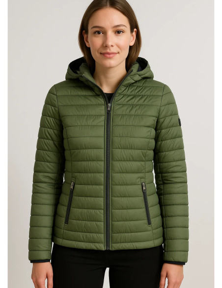 Tommy Hilfiger Women’s Lightweight Packable Puffer Jacket – Green
