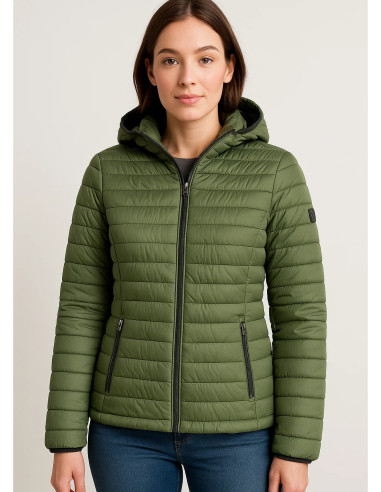 Tommy Hilfiger Women’s Lightweight Packable Puffer Jacket – Green