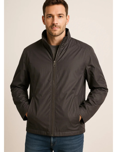 Calvin Klein Men’s Charcoal Full-Zip Jacket – Lightweight Windbreaker