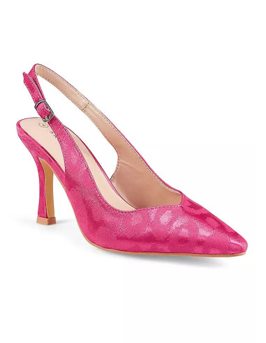 Kaleidoscope Pink Slingback Jacquard Court Shoes