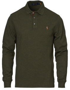 Polo Ralph Lauren Pima Cotton Long Sleeve Olive Green Polo Shirt