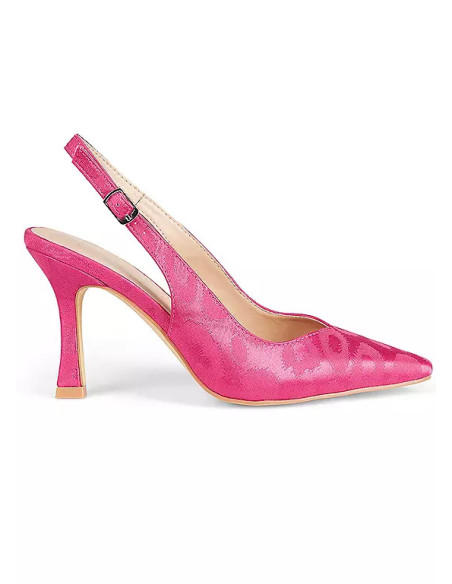 Kaleidoscope Pink Slingback Jacquard Court Shoes