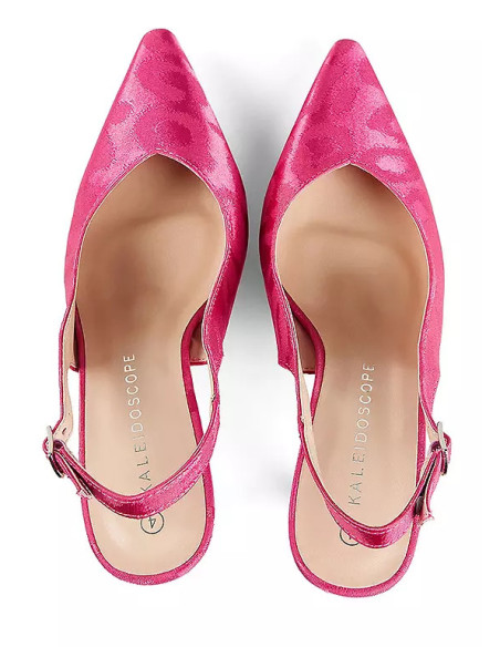 Kaleidoscope Pink Slingback Jacquard Court Shoes