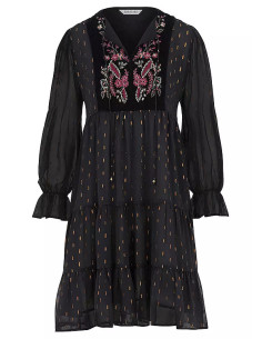 Together Black Embroidery Detail Tunic Dress