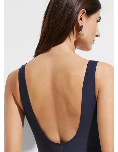 bonprix Blue Animal Print Panel Plus Size Swimsuit