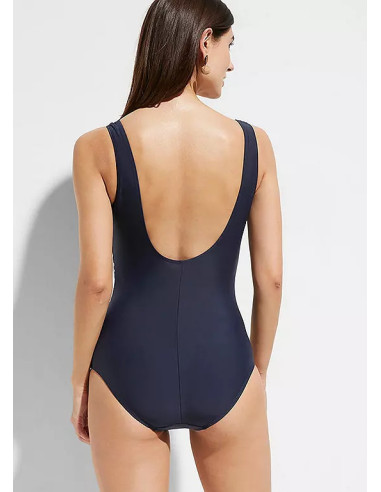 bonprix Blue Animal Print Panel Plus Size Swimsuit