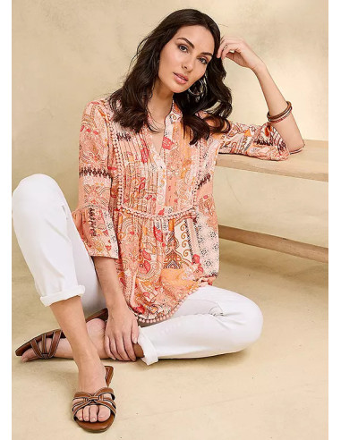 Together Print Pintuck Blouse