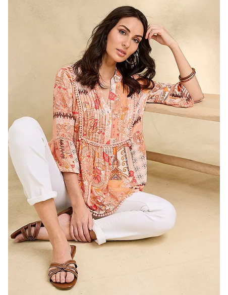 Together Print Pintuck Blouse