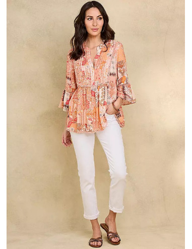 Together Print Pintuck Blouse