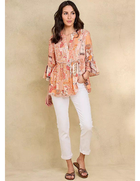 Together Print Pintuck Blouse