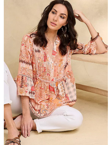 Together Print Pintuck Blouse