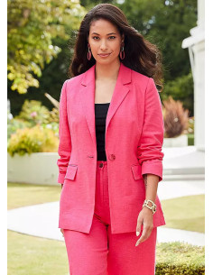 Kaleidoscope Bright Pink Smart Linen Blazer 2