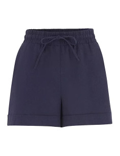 Freemans Navy Turn up Linen Shorts