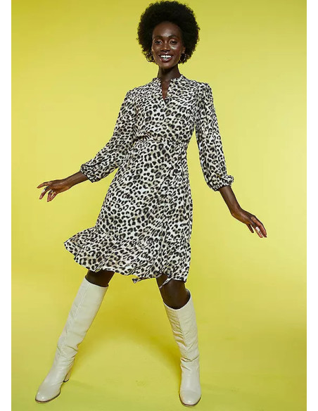 Freemans Animal Print Frill Hem Dress