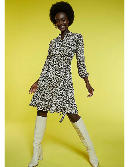 Freemans Animal Print Frill Hem Dress