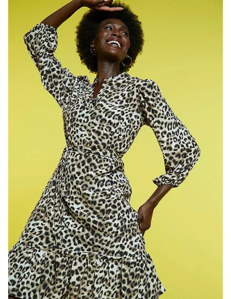 Freemans Animal Print Frill Hem Dress