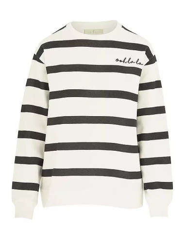 Freemans Black & White Stripe Sweatshirt