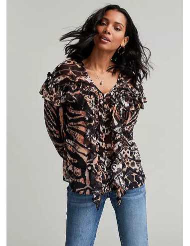 Freemans Animal Print Ruffle Detail Blouse