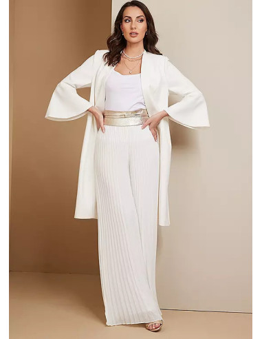 Together Ivory Pleat Palazzo Trousers