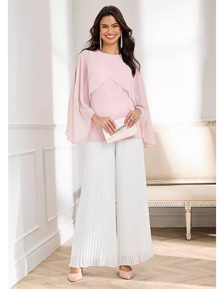 Together Ivory Pleat Palazzo Trousers