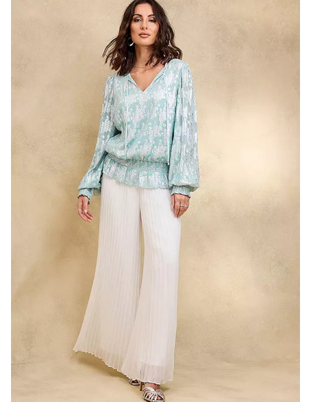 Together Ivory Pleat Palazzo Trousers