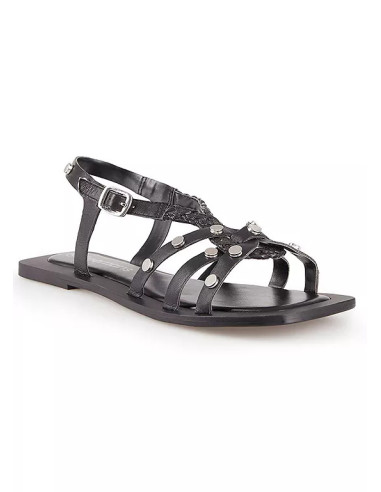 Freemans Leather Plaited Stud Flat Sandals