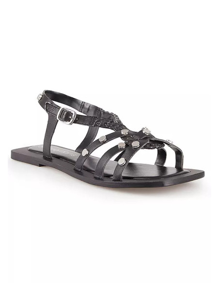Freemans Leather Plaited Stud Flat Sandals