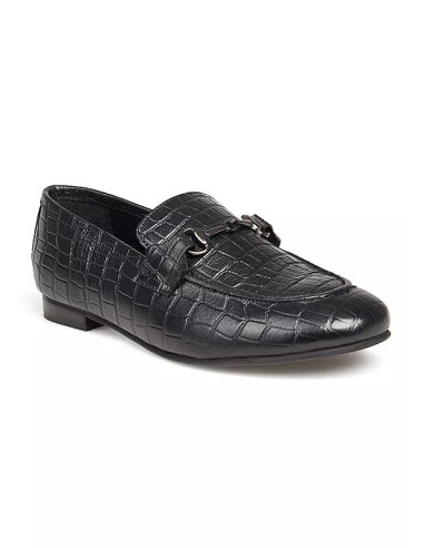 Freemans Black Croc Loafers