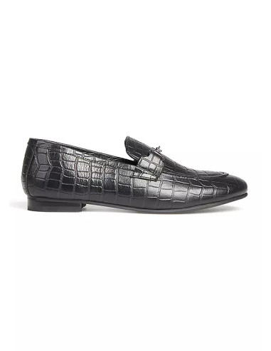 Freemans Black Croc Loafers