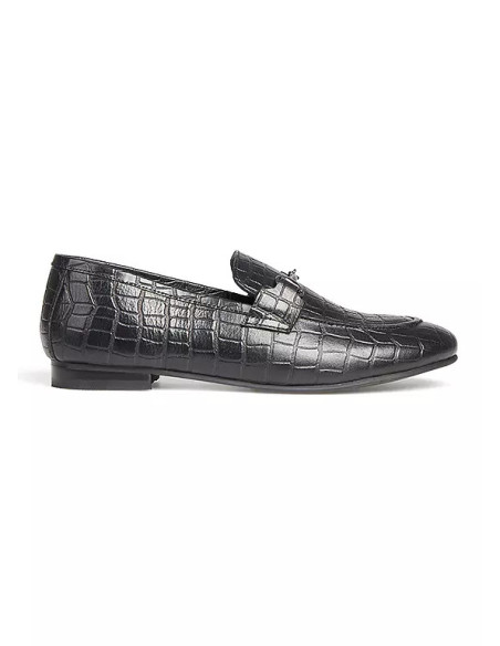 Freemans Black Croc Loafers