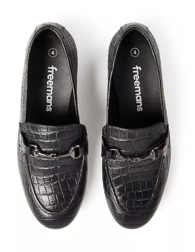 Freemans Black Croc Loafers