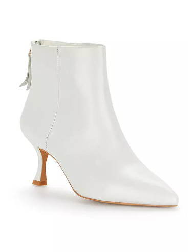 Kaleidoscope White Leather Ankle Boots